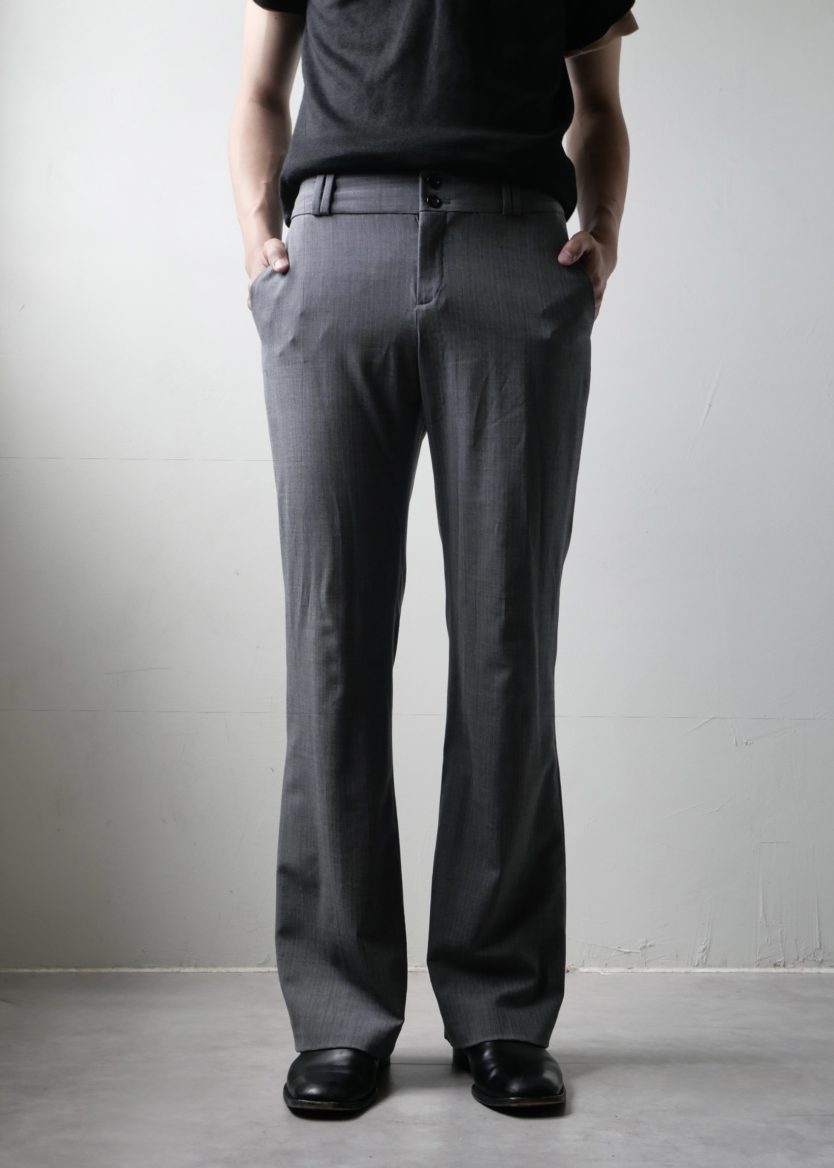 stripe flare slacks