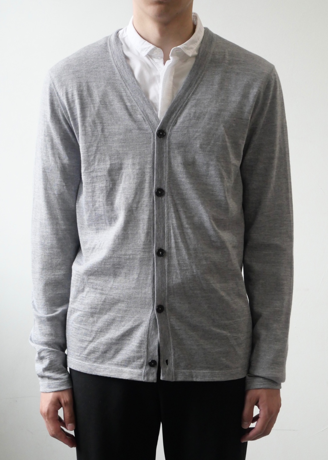 JIL SANDER grey wool cardigan