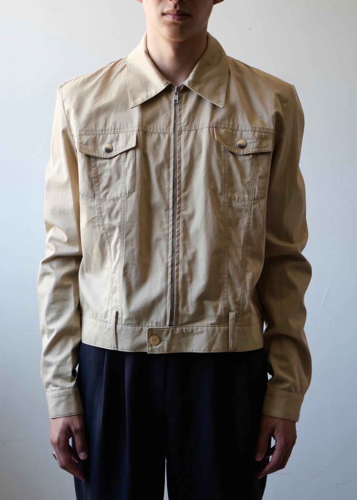 SS2004 XAVIER DELCOUR cropped cotton work jacket