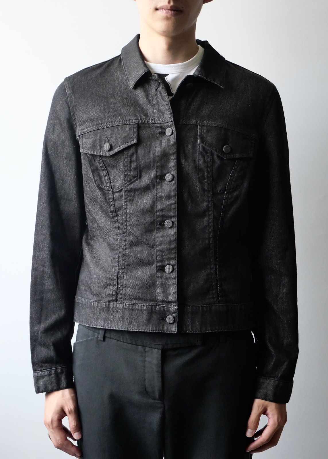 M by Kostas Murkudis stretch denim jacket -BLACK-