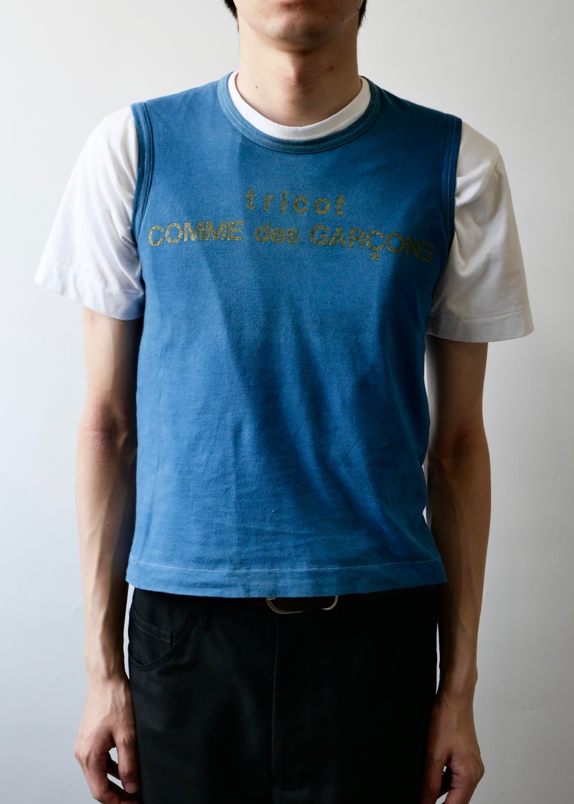 tricot COMME DES GARCONS logo print tank top