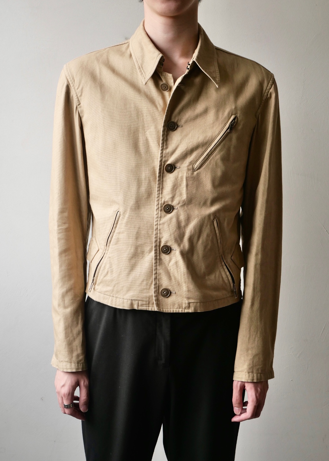Y’s multi zip button up cotton jacket