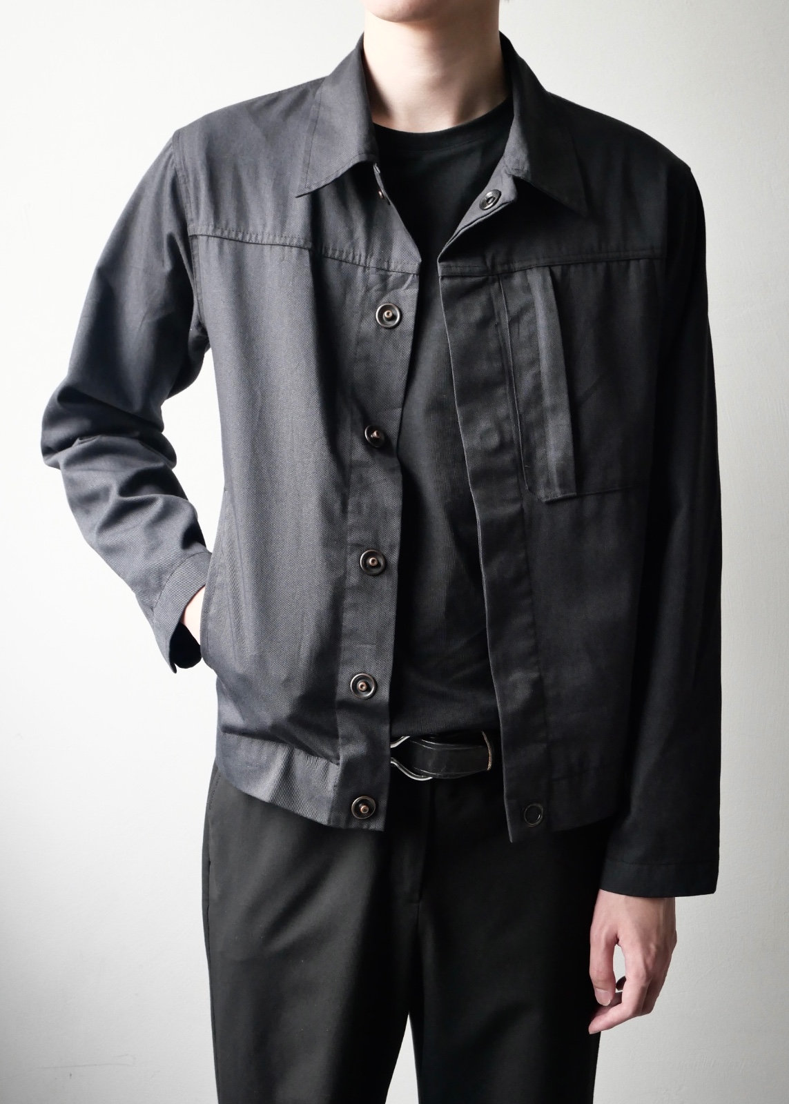 1990 or 2000s CHRISTOPHE LEMAIRE snap button cotton blouson